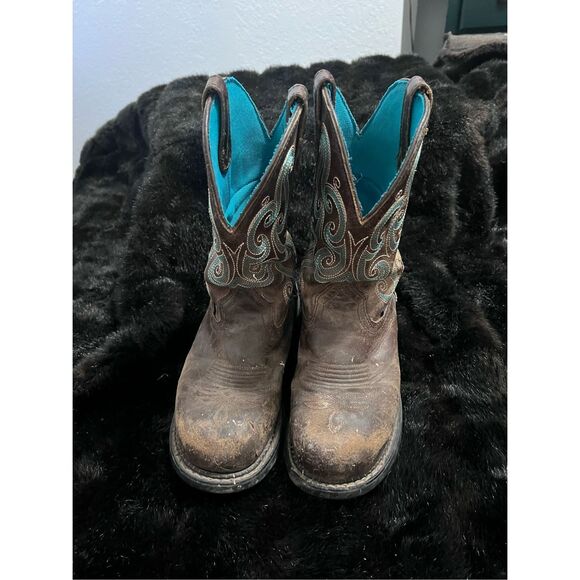 Justin Steel Toe Work Boots Size 8 B Leather WKL9991 cowboy - Picture 2 of 7